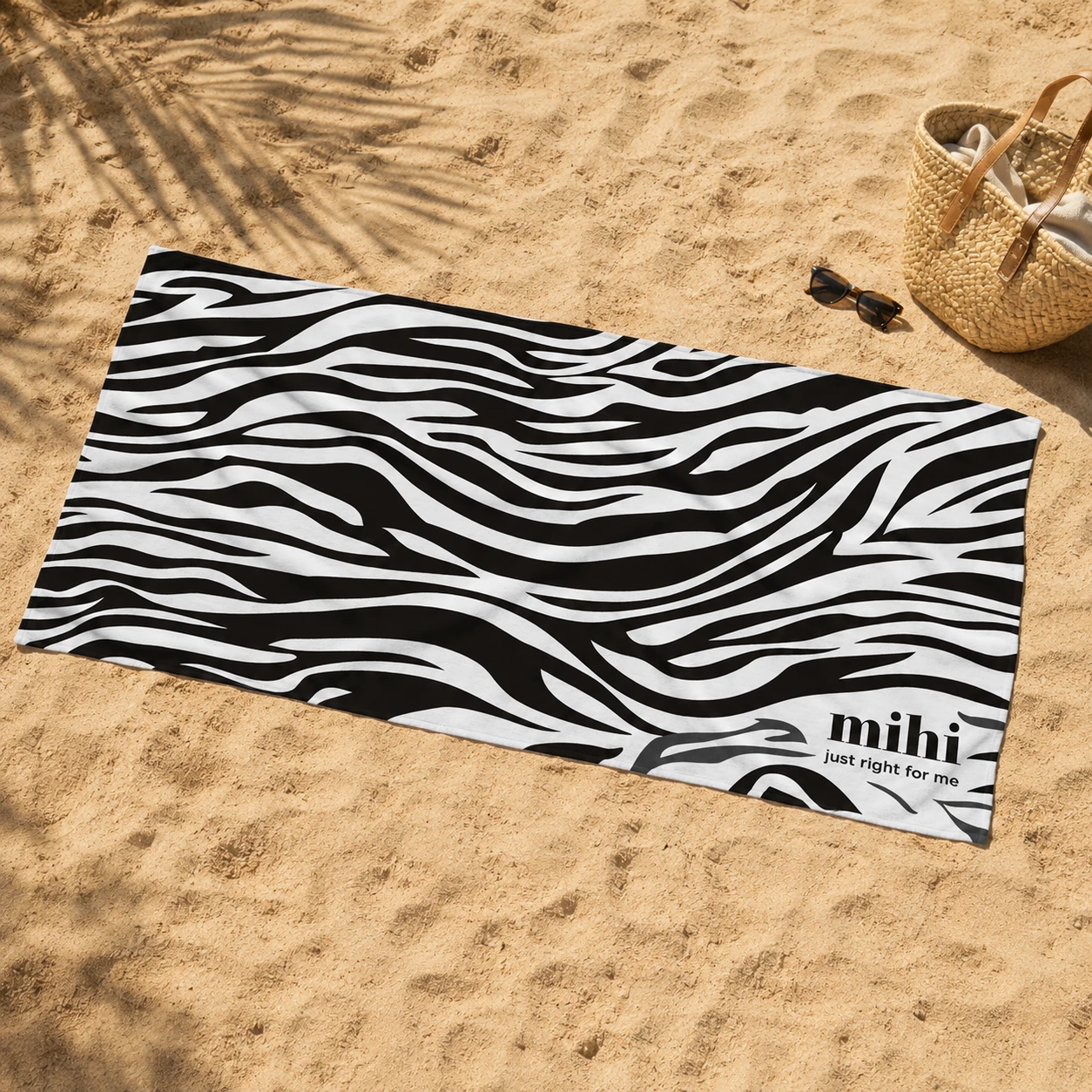Toalla de praia microfibra com estampa zebra 75x150 cm – photo 2